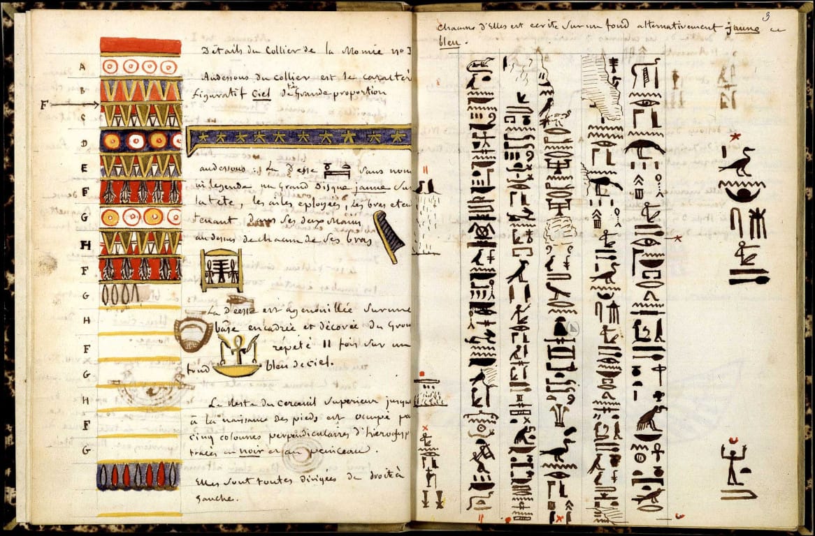 Cahier de notes de Jean-François Champollion
