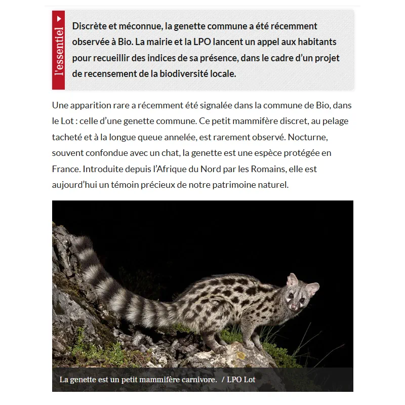 Article paru dans La dépêche