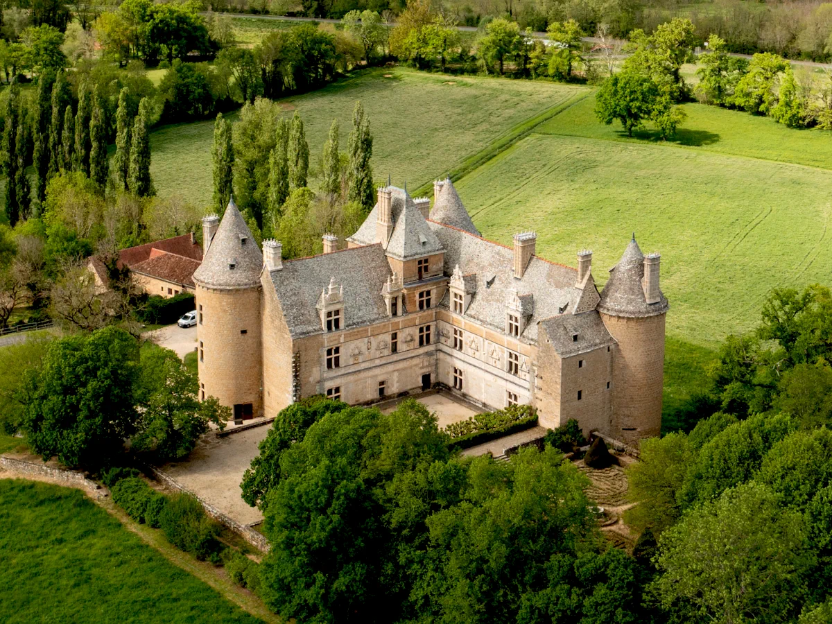 Le château de Montal - Vue aérienne
