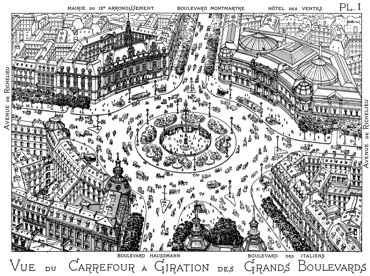 Le "carrefour à giration" inventé par Eugène Hénard